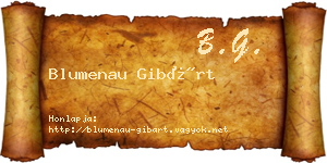 Blumenau Gibárt névjegykártya